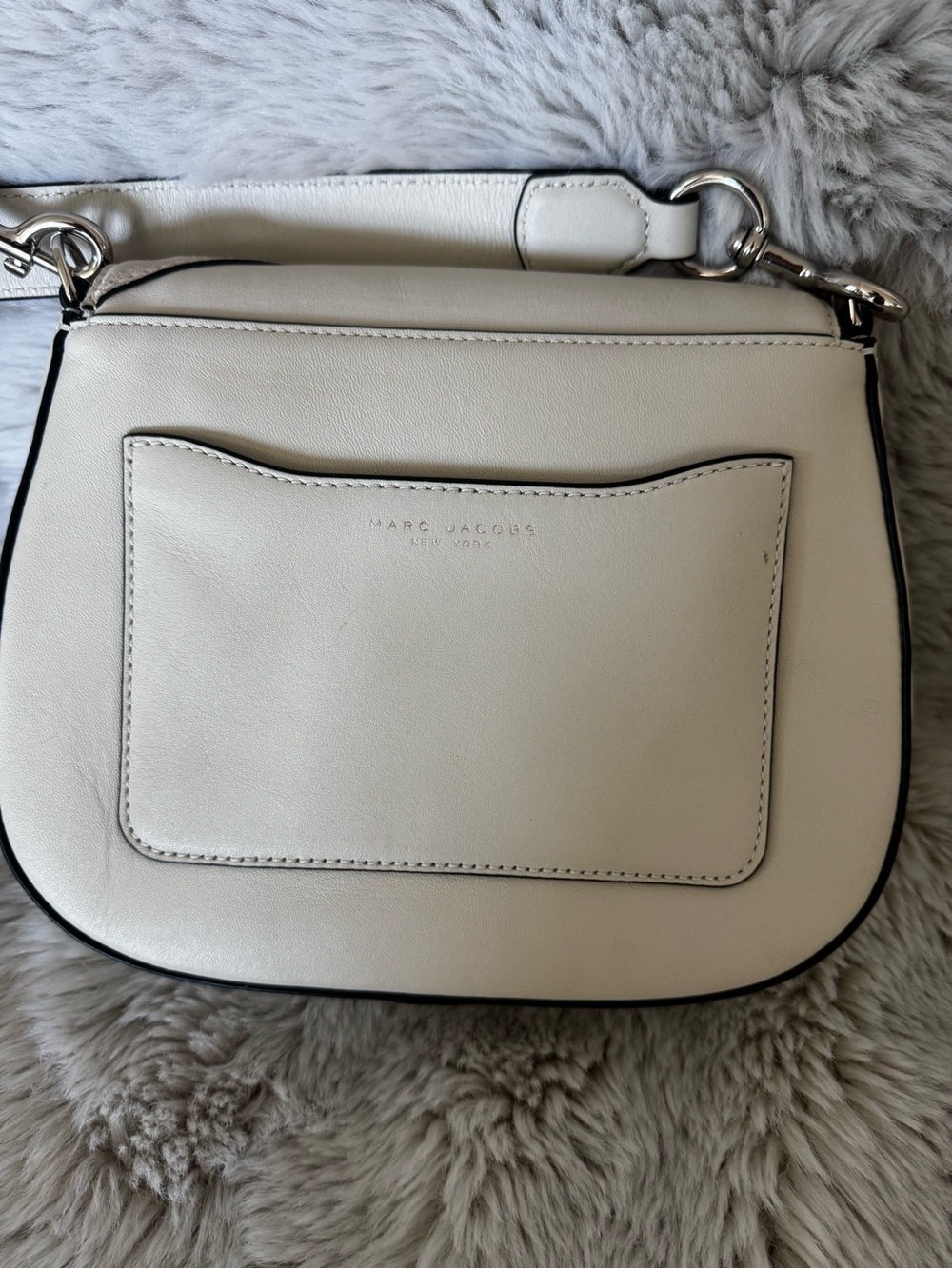 Marc Jacobs White Leather Studded Crossbody with Silver Hardware - Picture 3 of 6